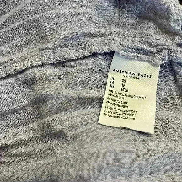 American Eagle long sleeve tiered babydoll top violet oversized XS, Extra small - Picture 10 of 10